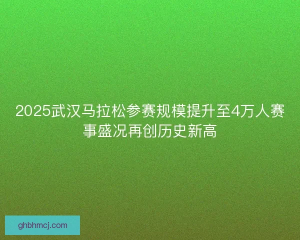 2025武汉马拉松参赛规模提升至4万人赛事盛况再创历史新高